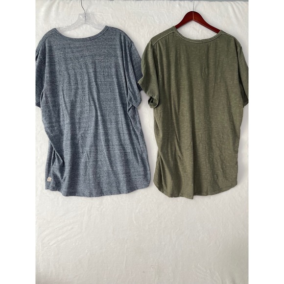 Marine Layer Mens XXL Pocket Crew T-Shirt Bundle 2 Blue Olive Green Slub USA - Picture 7 of 8